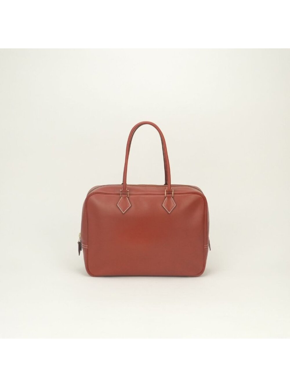Hermes Plume 32 Tote Box Calf Noisette Brown Gold Handbag